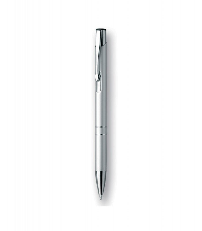 Penna a sfera - Refill nero - Particolari cromati - Materiale: Alluminio incisa al laser
