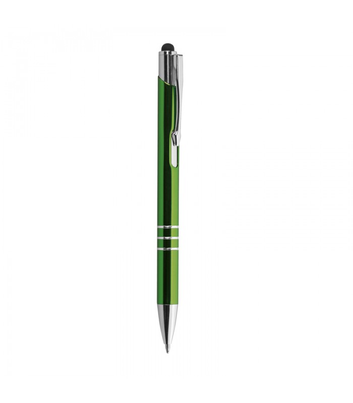 Penna a sfera con gommino touch screen - Refill nero - Clip in metallo incisa al laser