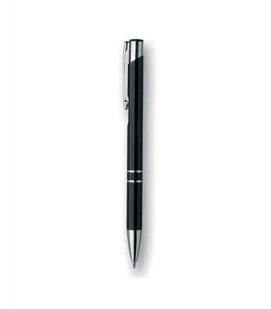 Penna a sfera - Refill nero - Particolari cromati - Materiale: Alluminio incisa al laser