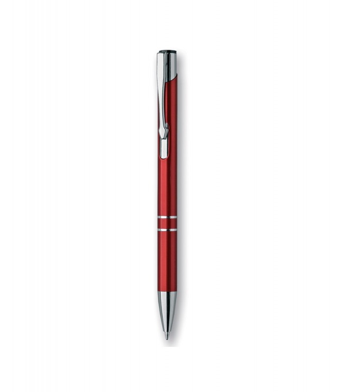 Penna a sfera - Refill nero - Particolari cromati - Materiale: Alluminio incisa al laser